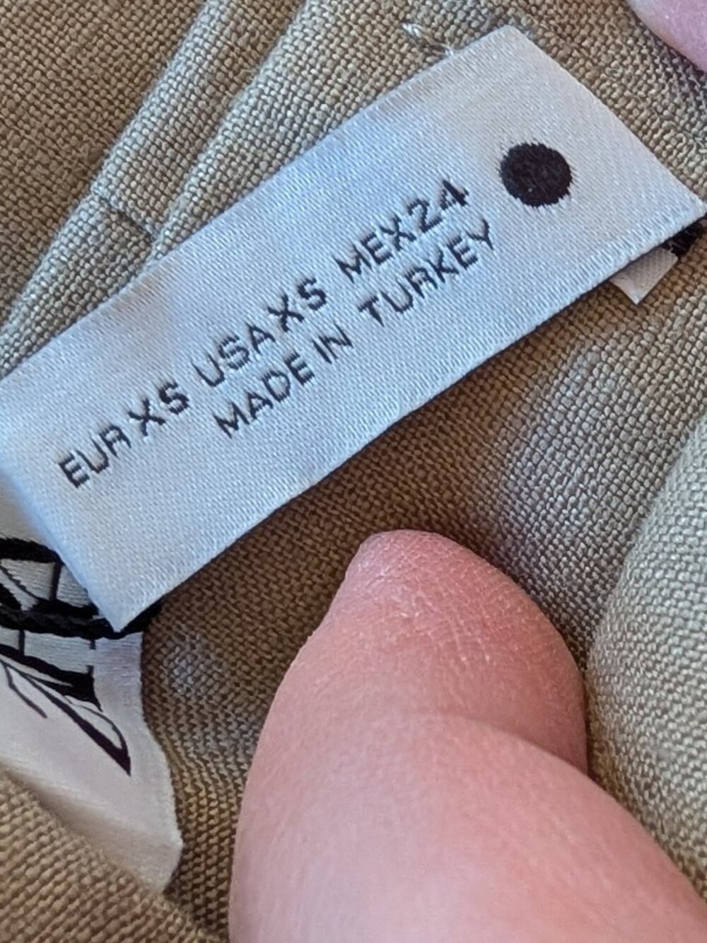 NWT Zara XS Taupe Natural Linen Blend High Waist Mini Skirt Front Slit MSRP $50 - Picture 5 of 5